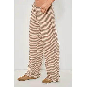 Striped Lounge Pants with Ruffle