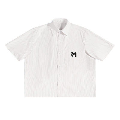 MADASTY-M-Oversized Vertical Stripe Boxy Shirt