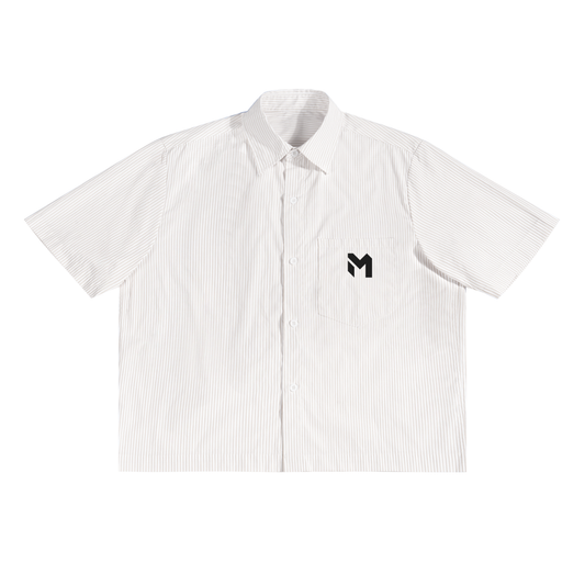 MADASTY-M-Oversized Vertical Stripe Boxy Shirt