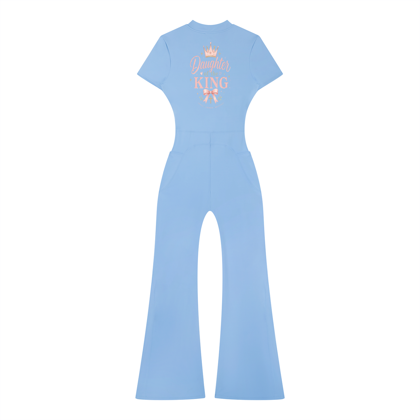DAUGHTER OF THE KING-Women’s Tight Flared Leg Quarter-Zip Jumpsuit