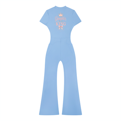 DAUGHTER OF THE KING-Women’s Tight Flared Leg Quarter-Zip Jumpsuit