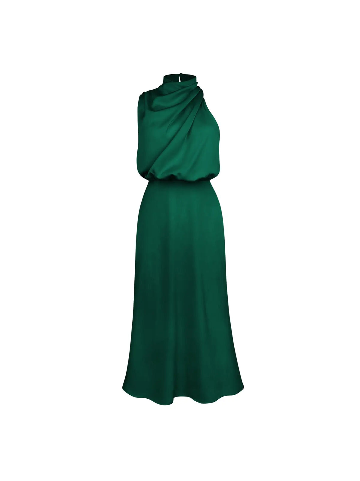 Sleeveless Satin Midi Dress