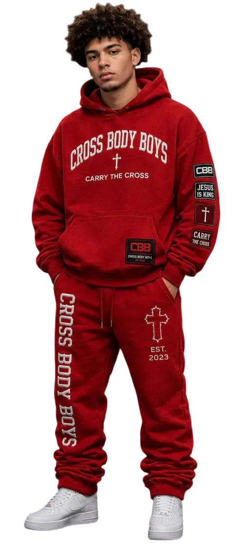 CROSS BODY BOYS-exclusive fleece set embroidery patch -FAITH OVER FEAR