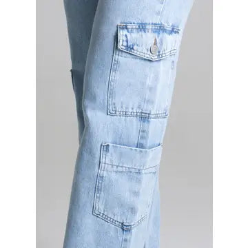 High-Waisted Wide Leg Jeans For Women, 100% Cotton