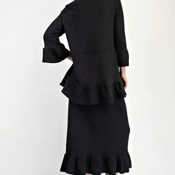 Modest Top and Skirt Set -Textured