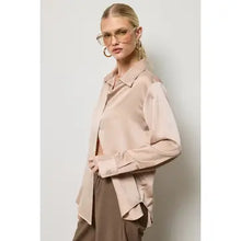 Silky Satin Button Down Shirt