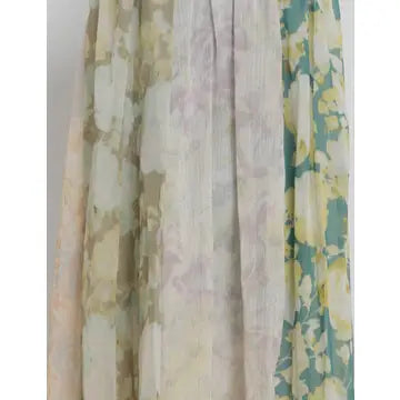 Ladies Floral Print Spaghetti Strap Chiffon Cami Maxi Dress