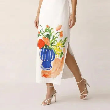 Vase floral midi dress