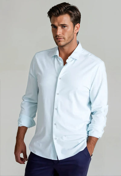'Single Shot' Long Sleeve Tech Shirt - Light Blue