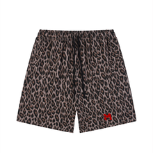Unisex Heavyweight Leopard Drawstring Shorts