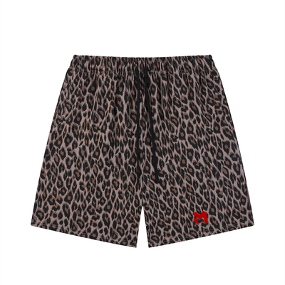 Unisex Heavyweight Leopard Drawstring Shorts