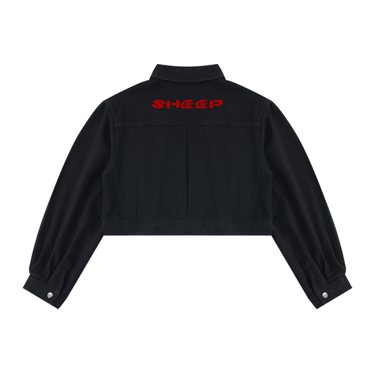 M-SHEEP-Women’s Crop Denim Jacket