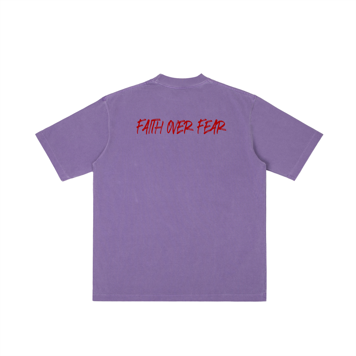 FAITH OVER FEAR-M- Vintage Wash Drop Shoulder T-shirt