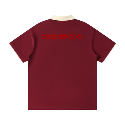 CROSS BODY BOYS-CBB-Contrast Collar Raglan Polo Shirt
