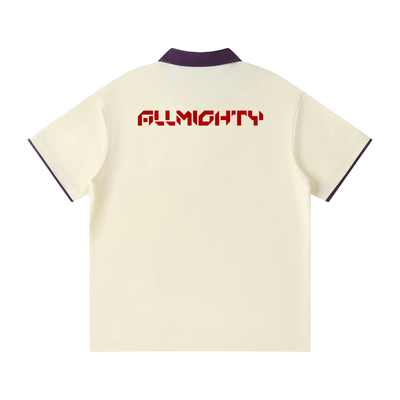 Contrast Collar Raglan Polo Shirt