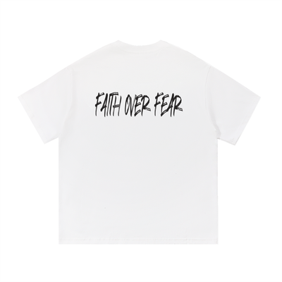 MADASTY-M-FAITH OVER FEAR-Essential Cotton T-Shirt