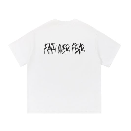MADASTY-M-FAITH OVER FEAR-Essential Cotton T-Shirt