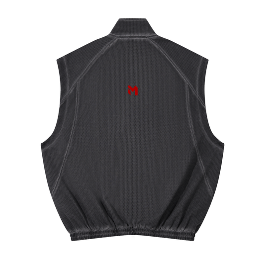 MADASTY-ARMER-Unisex Vintage Wash Mesh Full-Zip Vest