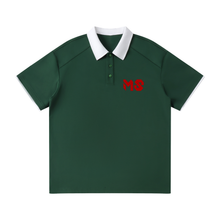 MAD SHEEP-MS-Contrast Collar Raglan Polo Shirt