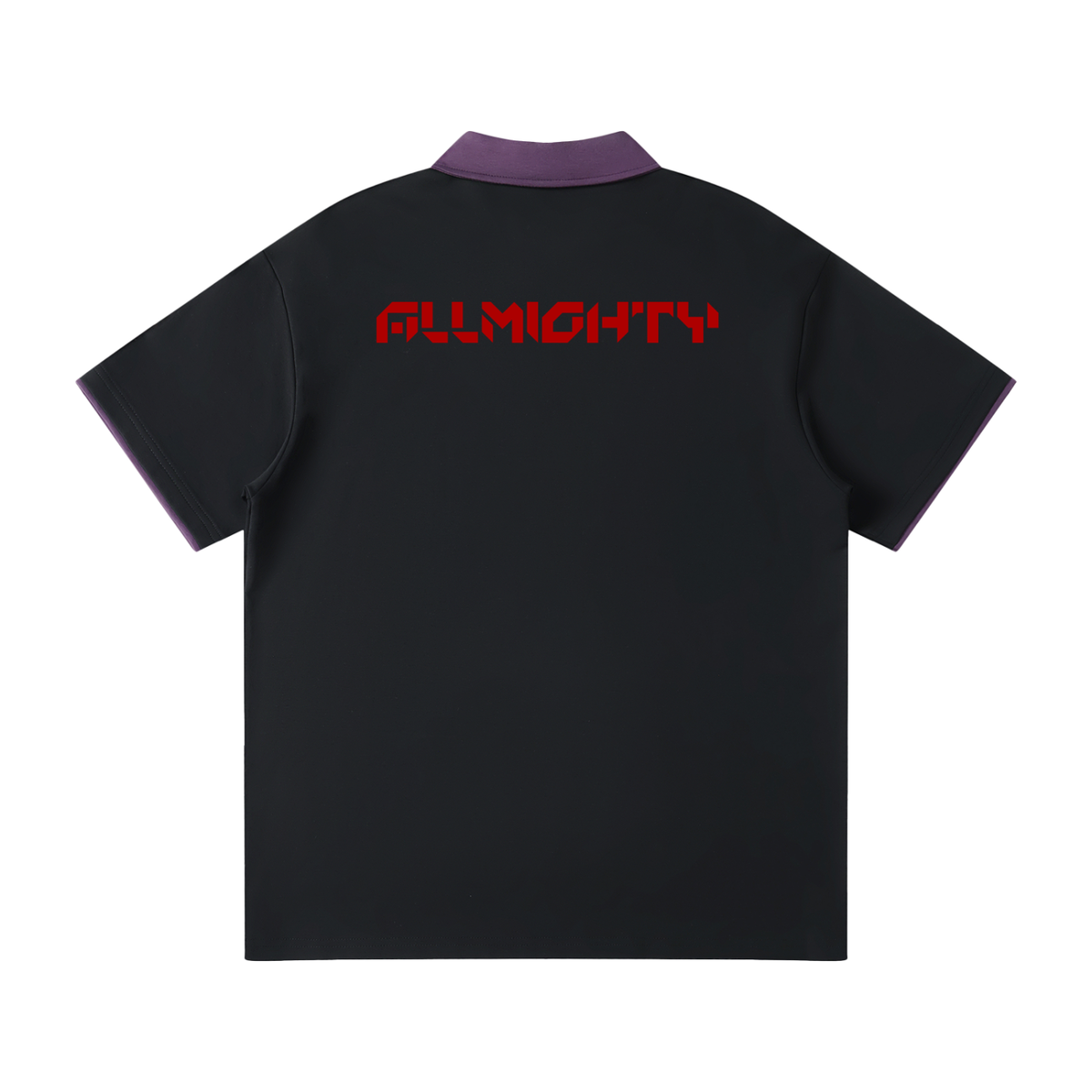 ALLMIGHTY-AM-Contrast Collar Raglan Polo Shirt