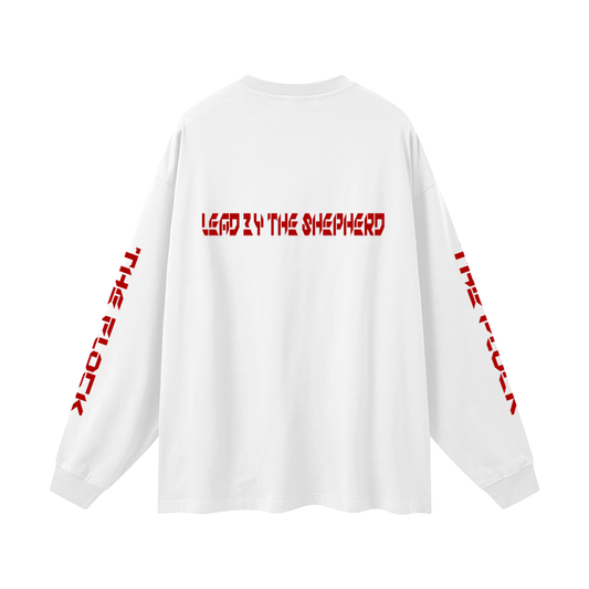 TF-THE FLOCK-LEAD BY THE SHEPHERD Oversized Unisex Long Sleeve T-Shirt