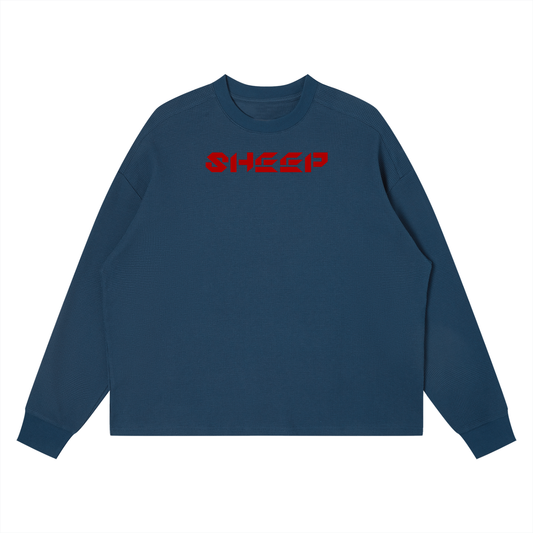 SHEEP- Unisex Waffle Boxy Long Sleeve T-Shirt