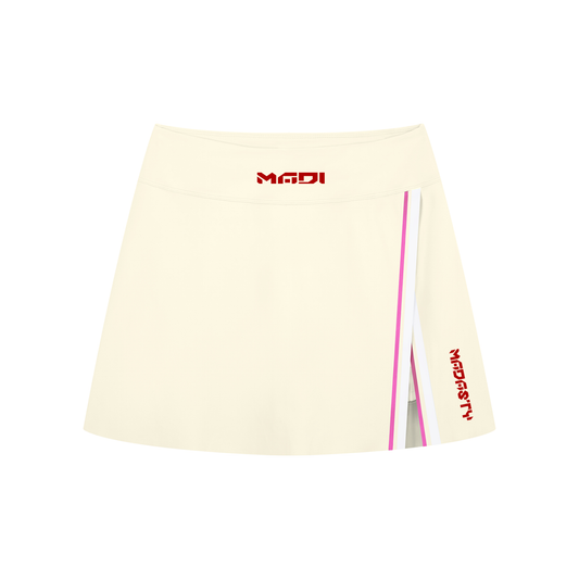Women's A-Line Contrast Panel Slit Skirt
