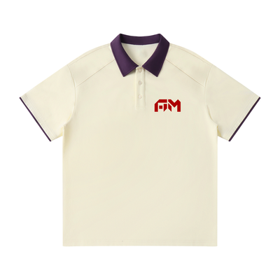 ALLMIGHTY-AM-Contrast Collar Raglan Polo Shirt