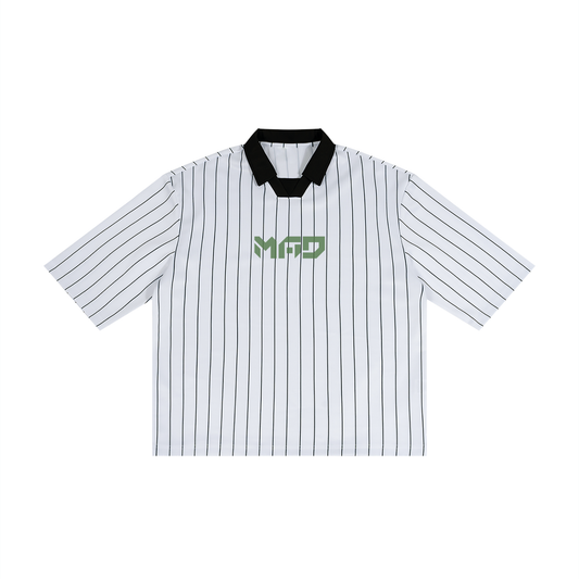 MADASTY-MAD-Unisex Pinstripe Collared Soccer Jersey