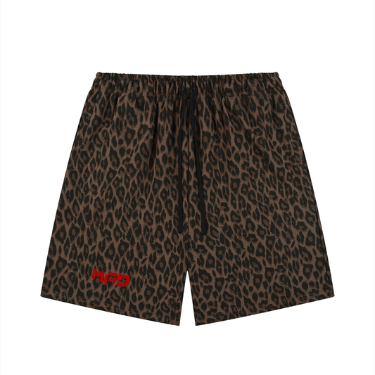 MAD-M Unisex Heavyweight Leopard Drawstring Shorts