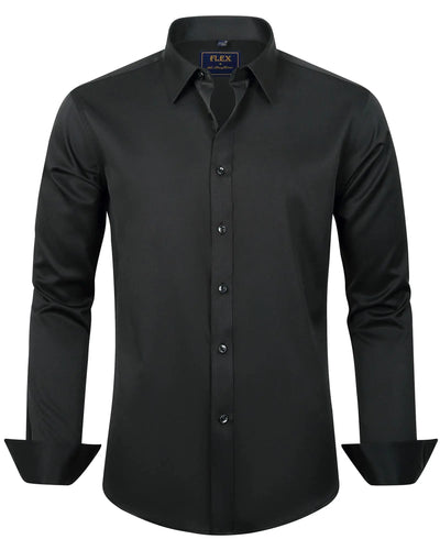 J.VER Boy's Long Sleeve Dress Shirts Solid Stretch Wrinkle-Free Shirt Kids Casual Button Down Shirts Navy Blue 6 Years - # BOAA11510017