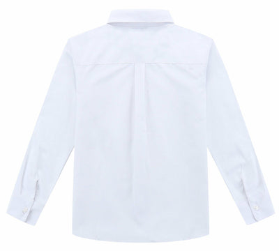 Bienzoe Boys Long Sleeve Button Down Shirt White Size 14
