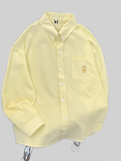 Men's Pocketed Long Sleeve Button-Up Shirt, M–3XL