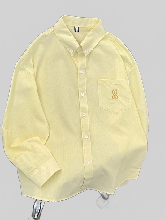 Men's Pocketed Long Sleeve Button-Up Shirt, M–3XL