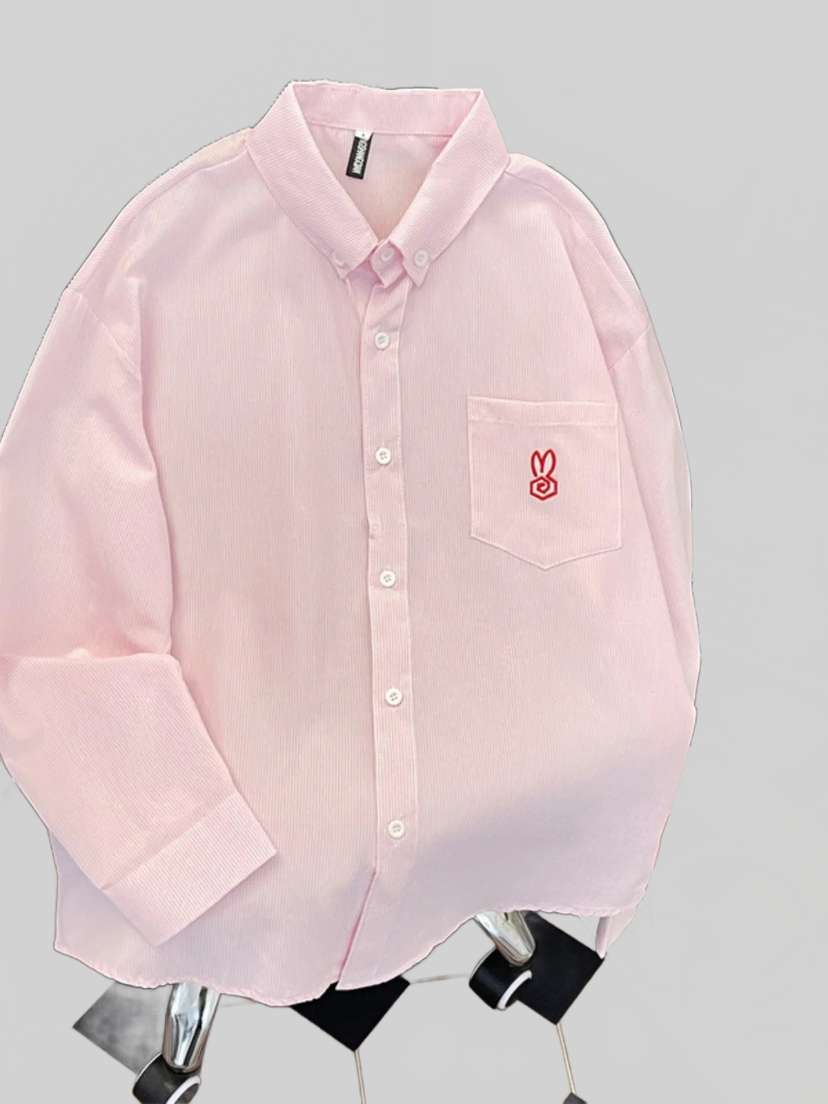 Men's Pocketed Long Sleeve Button-Up Shirt, M–3XL
