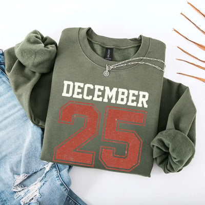 Madasty's Retro Christmas DECEMBER 25 Sweatshirt Festive Holiday Sweater