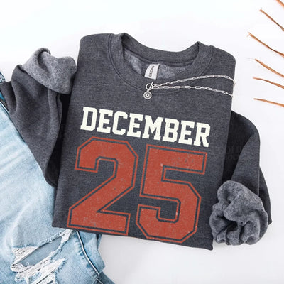 Madasty's Retro Christmas DECEMBER 25 Sweatshirt Festive Holiday Sweater